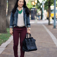 Polka Dots + Green Statement Necklace