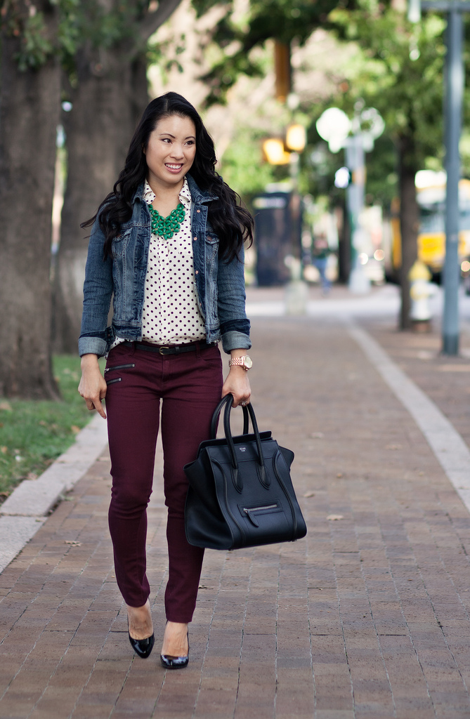 Polka Dots + Green Statement Necklace