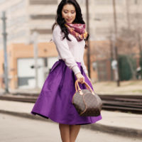 Spring Colors :: Purple Full Midi Skirt