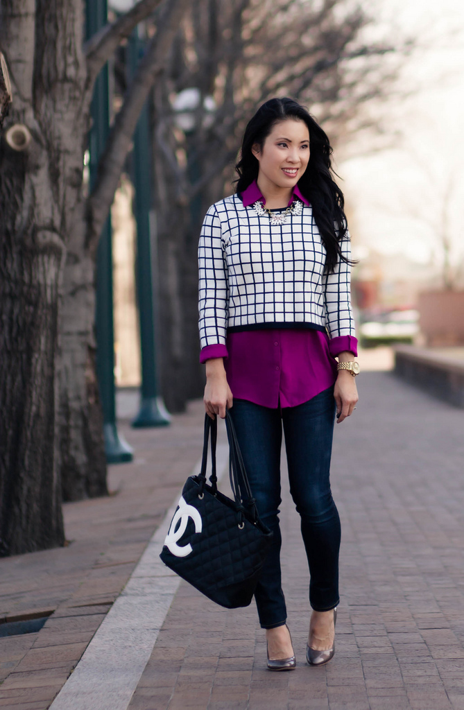 Cropped Layering :: Windowpane + Radiant Orchid