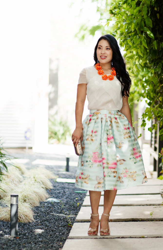Mint Butterfly Floral Midi