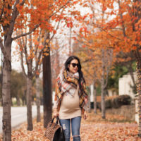 Fall Colors + Plaid Blanket Scarf