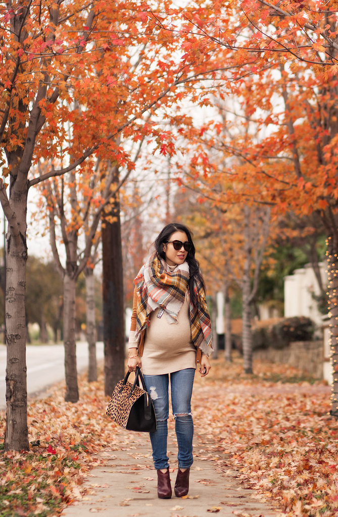 Fall Colors + Plaid Blanket Scarf