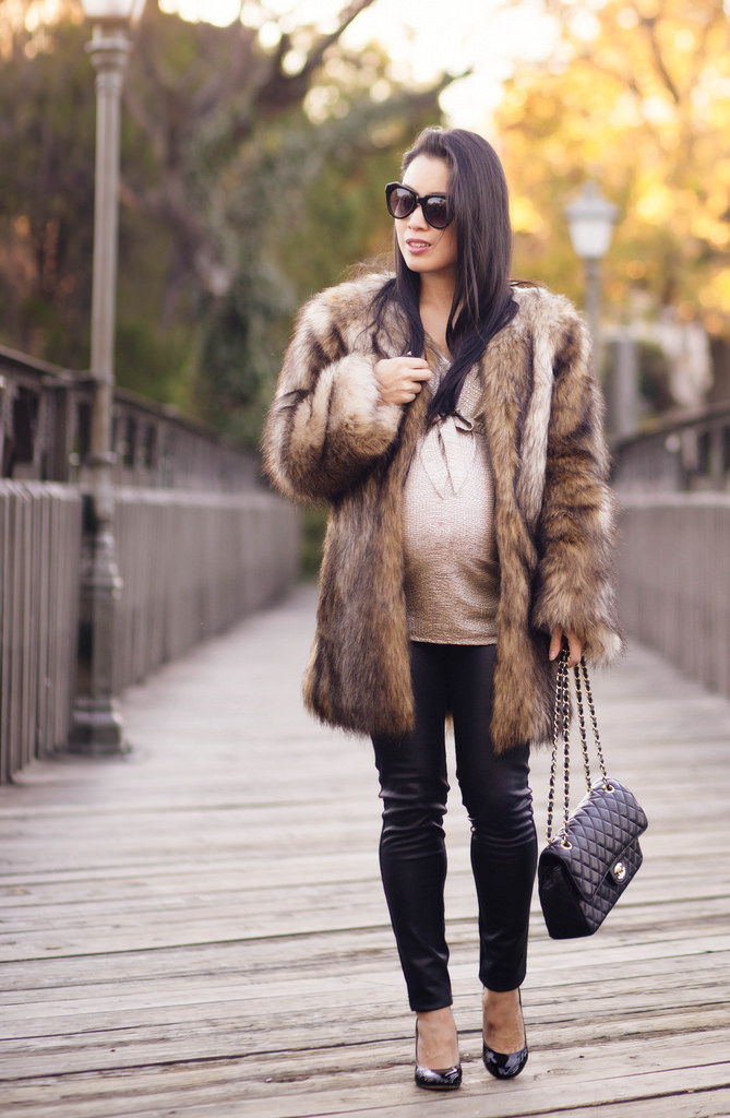 Fur Coat + Leather Pants