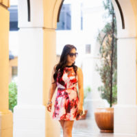 Red Floral Cutout Dress // WalkTrendy Review + Giveaway