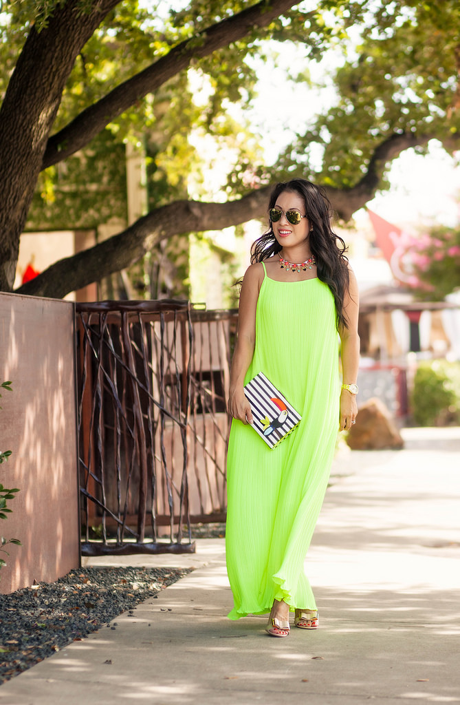 Yellow Pleated Maxi + Toucan Clutch // Kate Spade Sale!