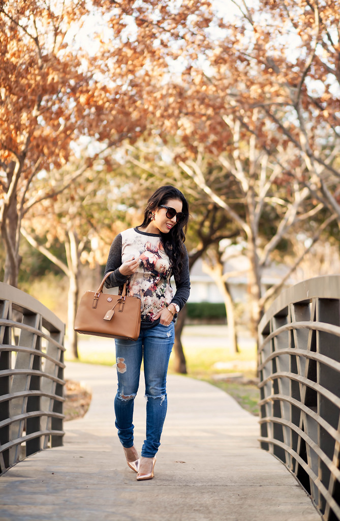 Look Dressy But Stay Comfy in a Floral Sweatshirt