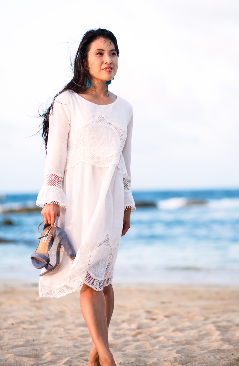 cute & little | petite fashion blog | white crochet lace beach dress | montego bay jamaica travel summer outfit