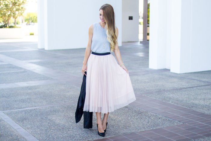 pink tulle skirt outfit