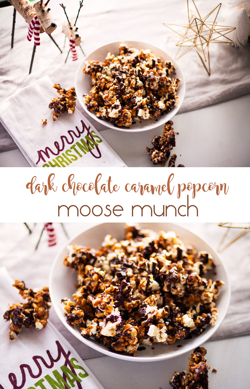 cute & little blog | dark chocolate caramel popcorn moose munch recipe | movie date night in ideas