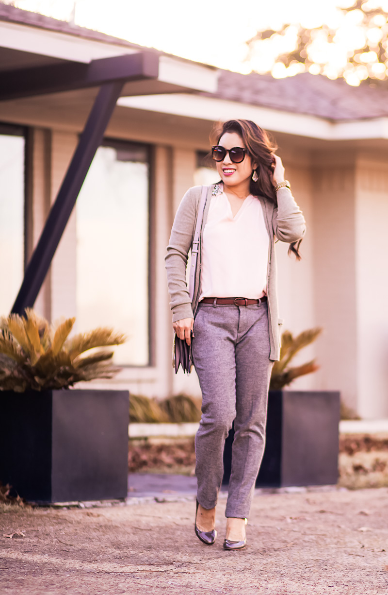 Grey Pants Outfits Women for Work