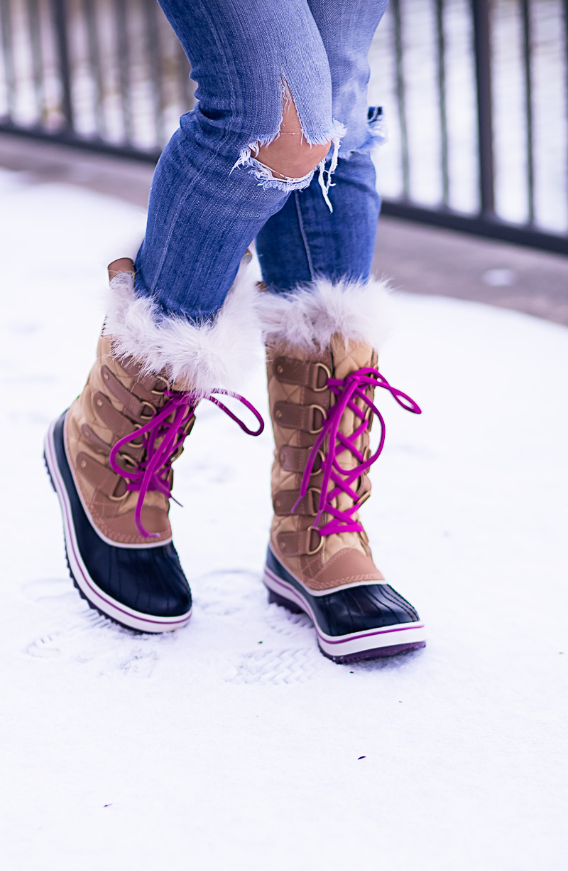 cute & little blog | petite fashion blog | sorel tofino cate fur snow duck boots | winter snow outfit