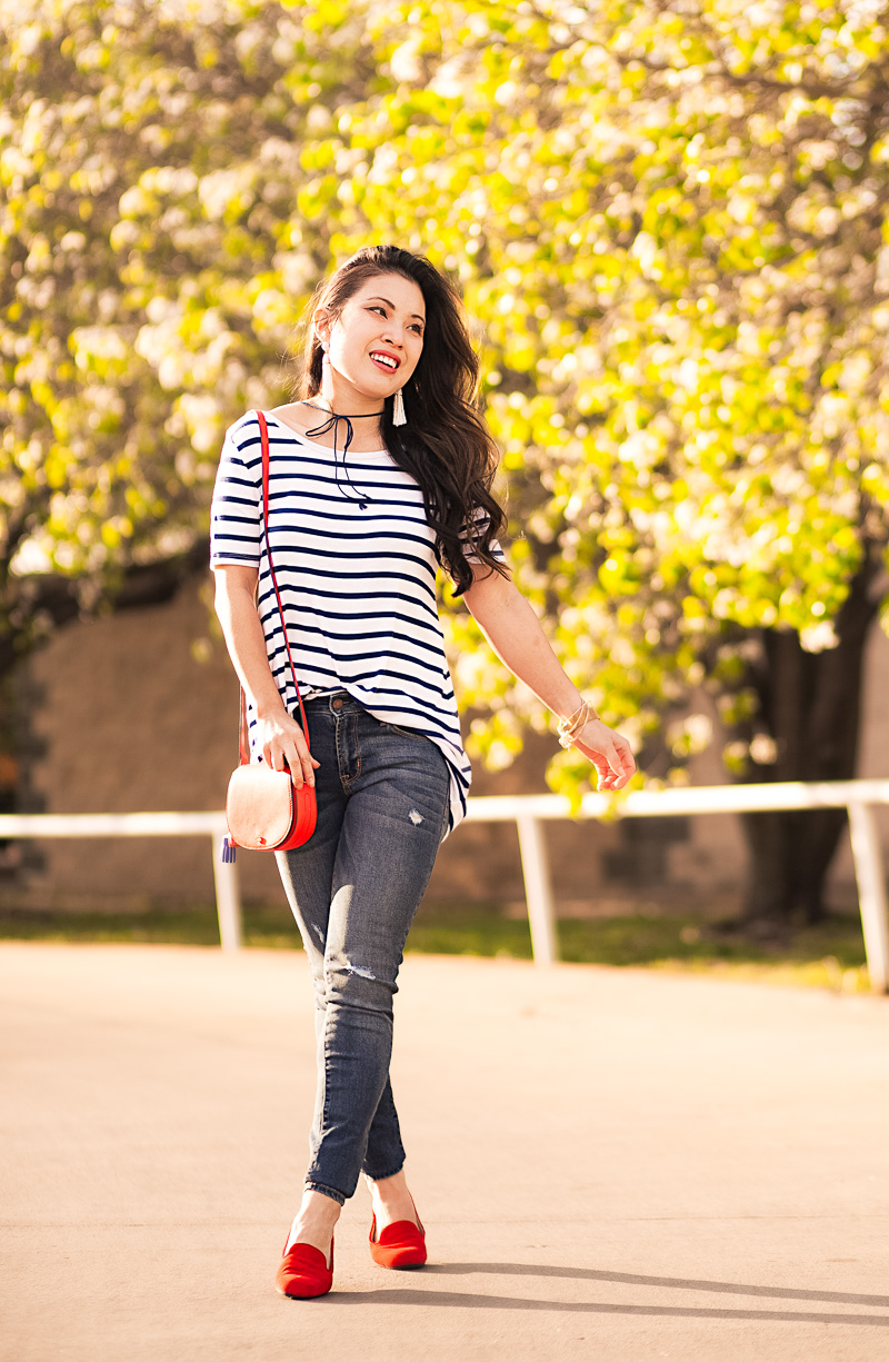 Parisienne With My Striped Shirt and a Hint of Red by Kileen from cute and little