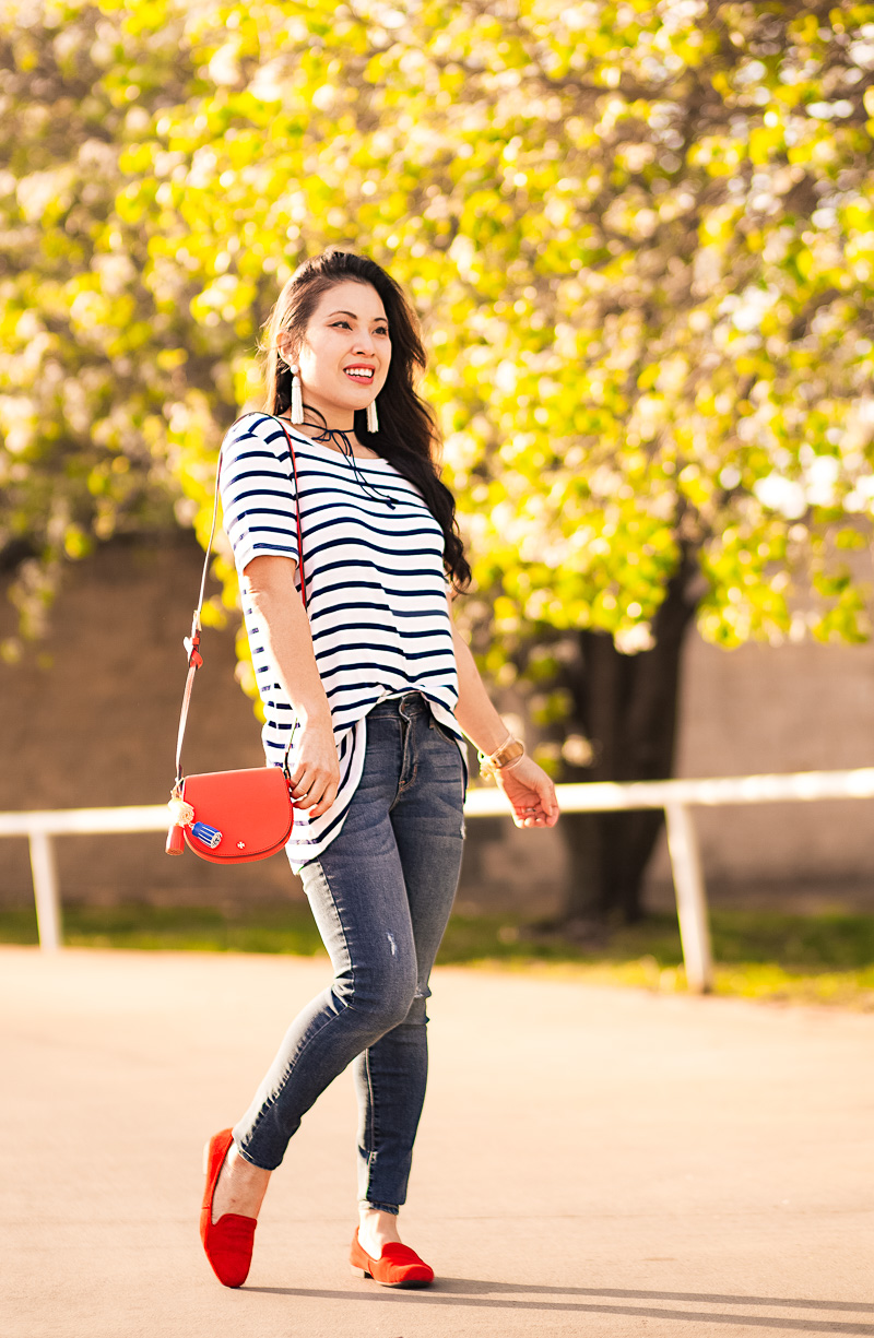 Parisienne With My Striped Shirt and a Hint of Red by Kileen from cute and little