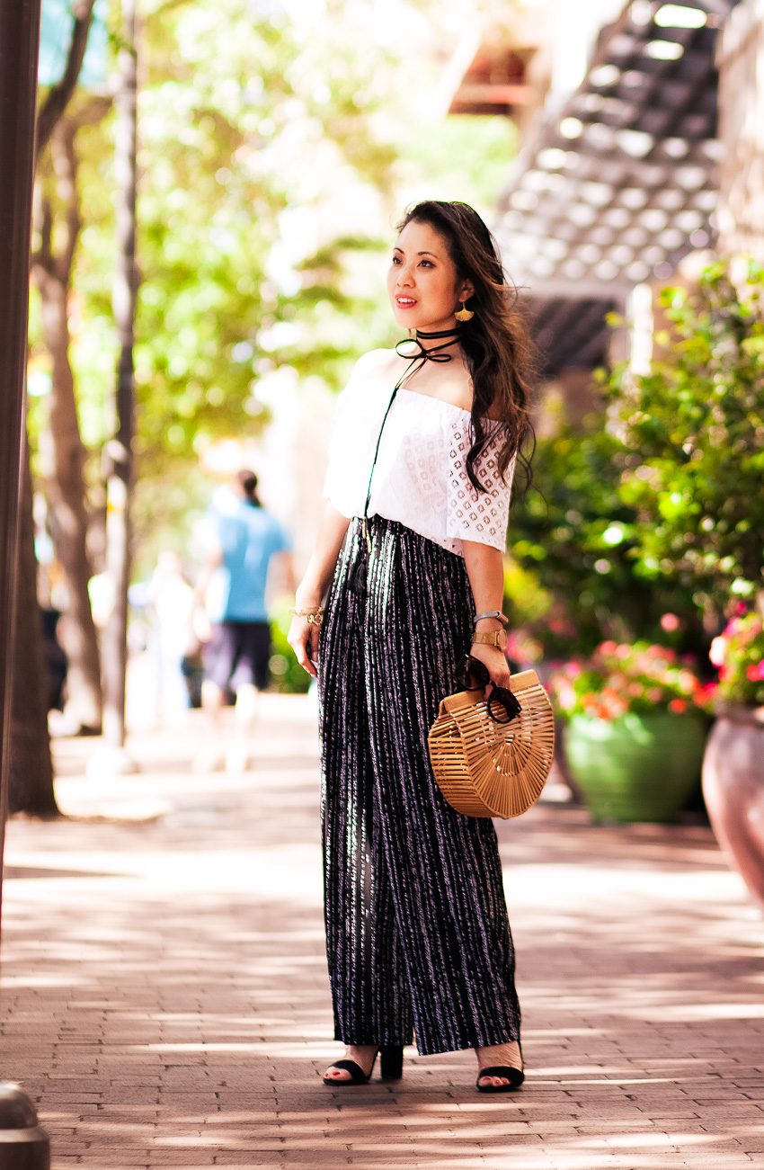 How To Wear Palazzo Printed Pants for Petites by Dallas fashion blogger Kileen of cute & little