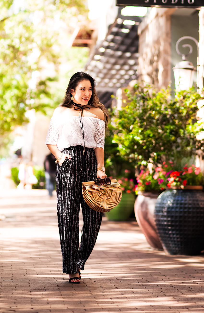 How To Wear Palazzo Printed Pants for Petites by Dallas fashion blogger Kileen of cute & little