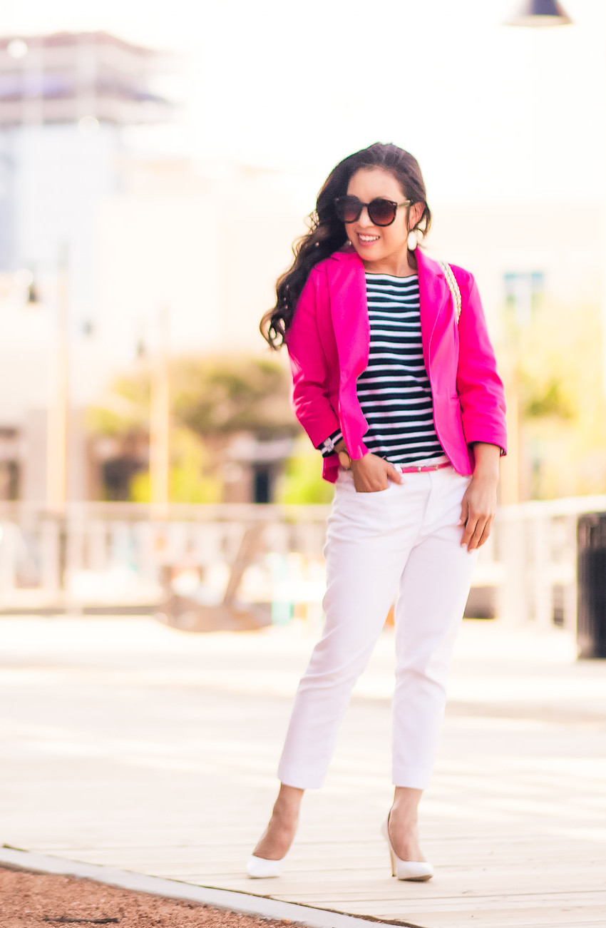 How To Style A Pink Blazer by Dallas petite fashion blogger Kileen of cute & little