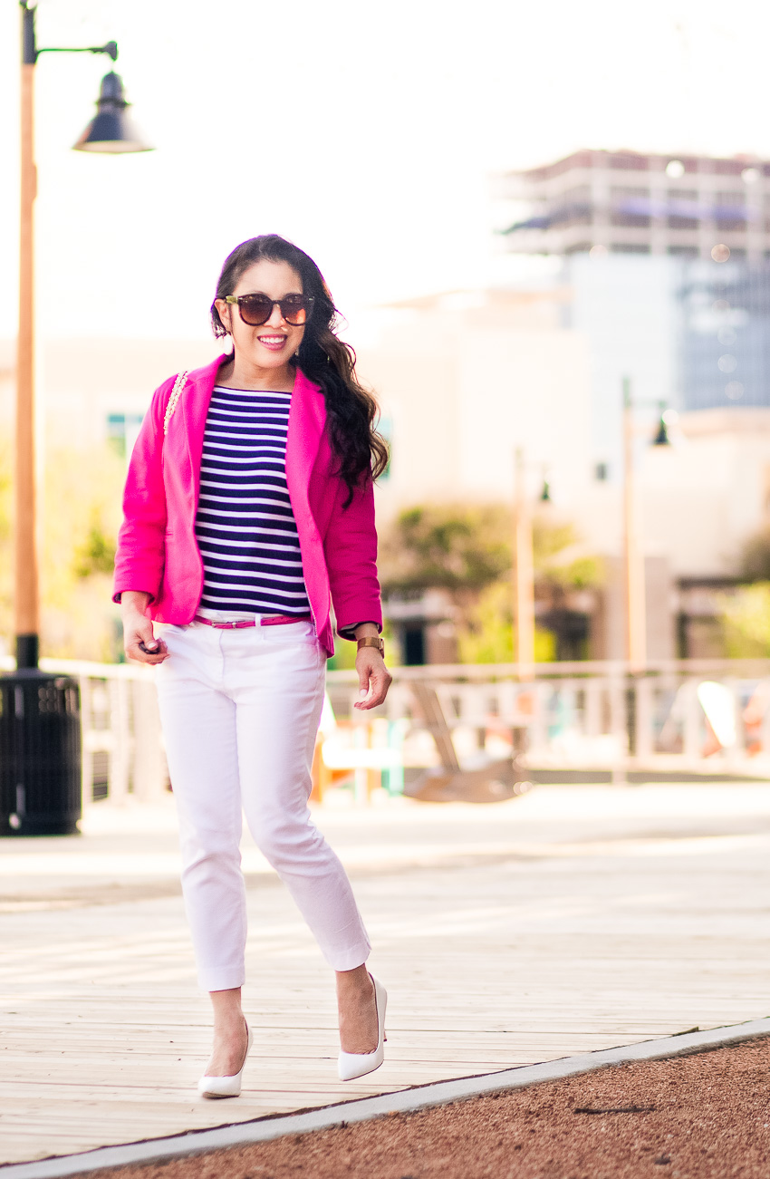 How To Style A Pink Blazer by Dallas petite fashion blogger Kileen of cute & little