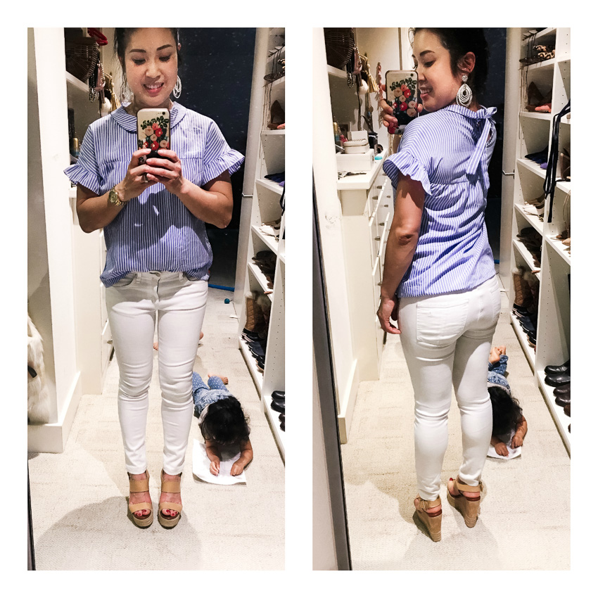 cute & little | petite fashion blog | rag and bone white jeans review