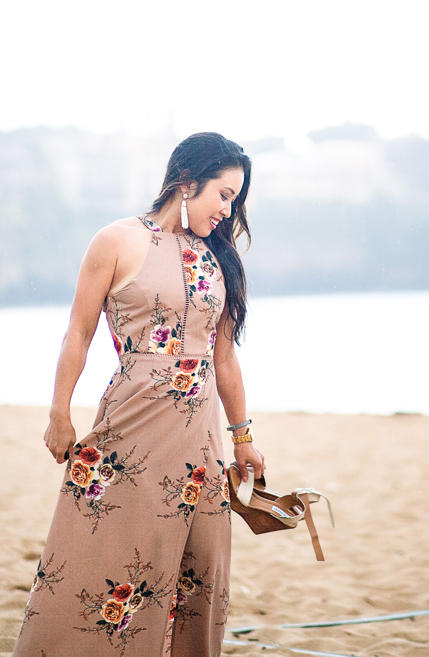 A Floral Maxi for the Beach by Dallas petite fashion blogger Kileen of cute & little