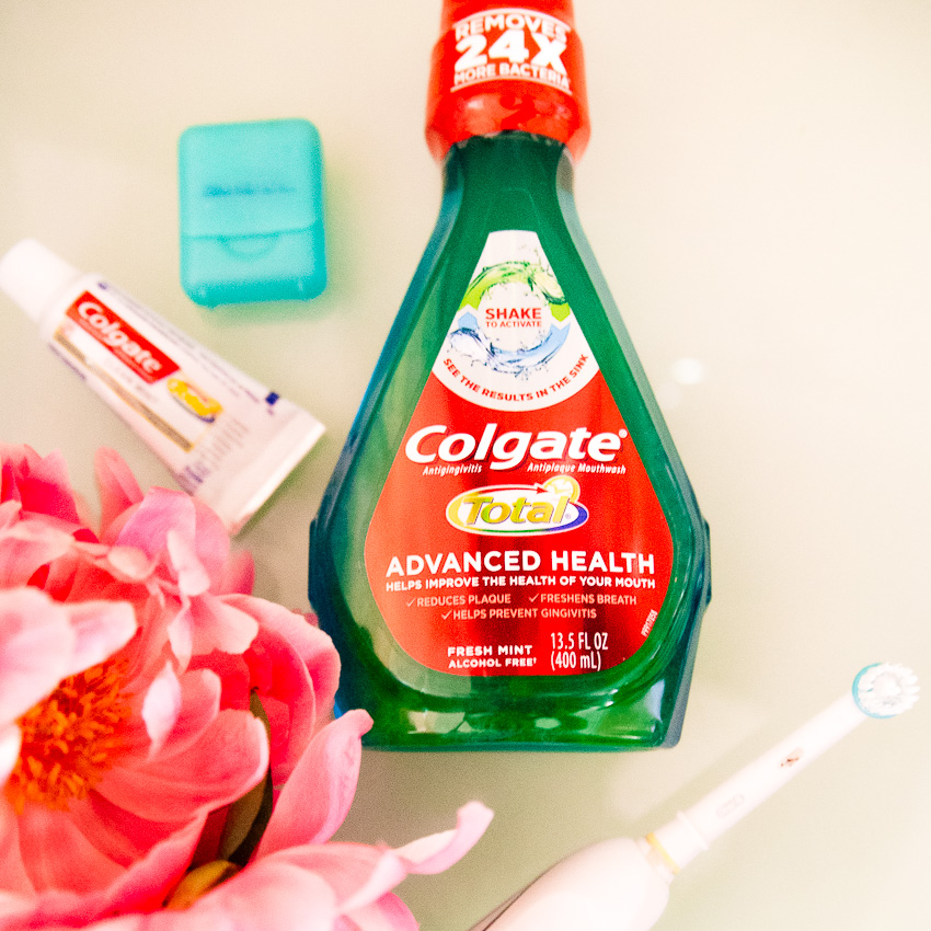 colgate total advanced health mouthwash shake to activate