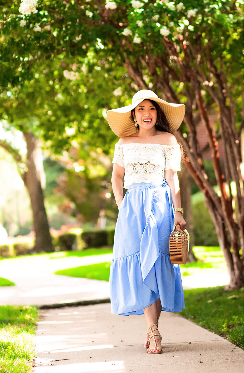 Ruffle Wrap Skirts For Casual Chic Summer Days by Dallas fashion blogger cute and little