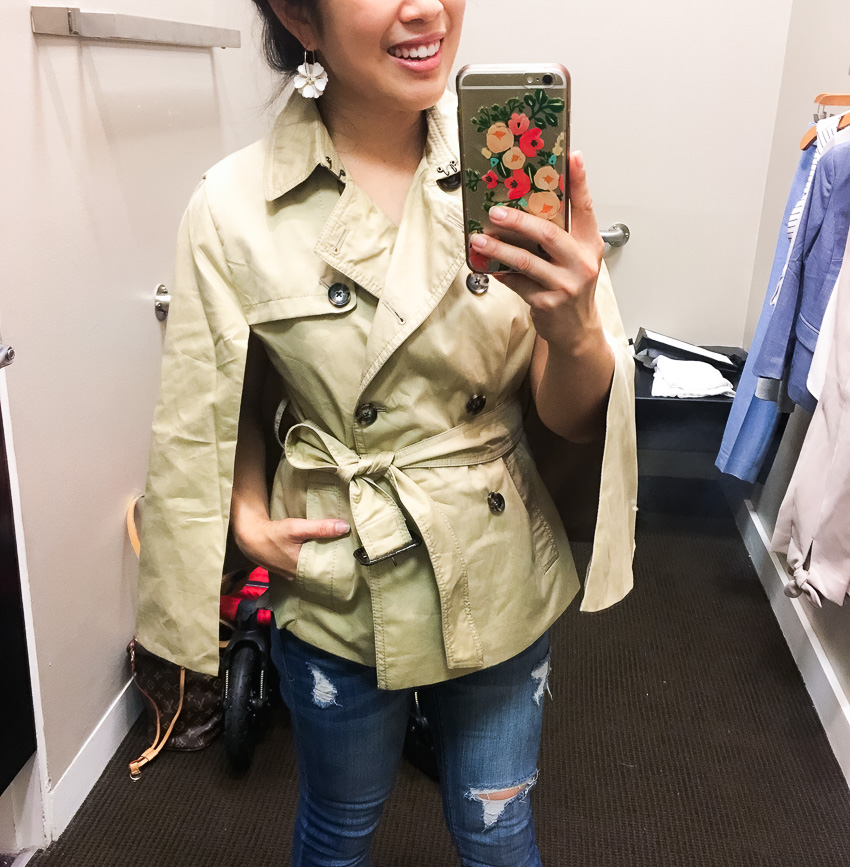 Banana Republic Sale: Dressing Room Diaries by Dallas fashion blogger cute and little | dallas petite fashion blog | banana republic friends & family sale | dressing room diaries | dallas petite fashion blog | banana republic friends & family sale | dressing room diaries | trench cape