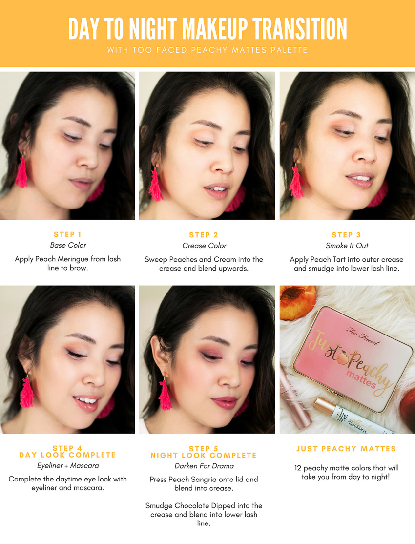 too faced peaches and cream day to night makeup tutorial | cute & little - Day to Night Makeup With Too Faced Peaches & Cream by Dallas style blogger cute and little