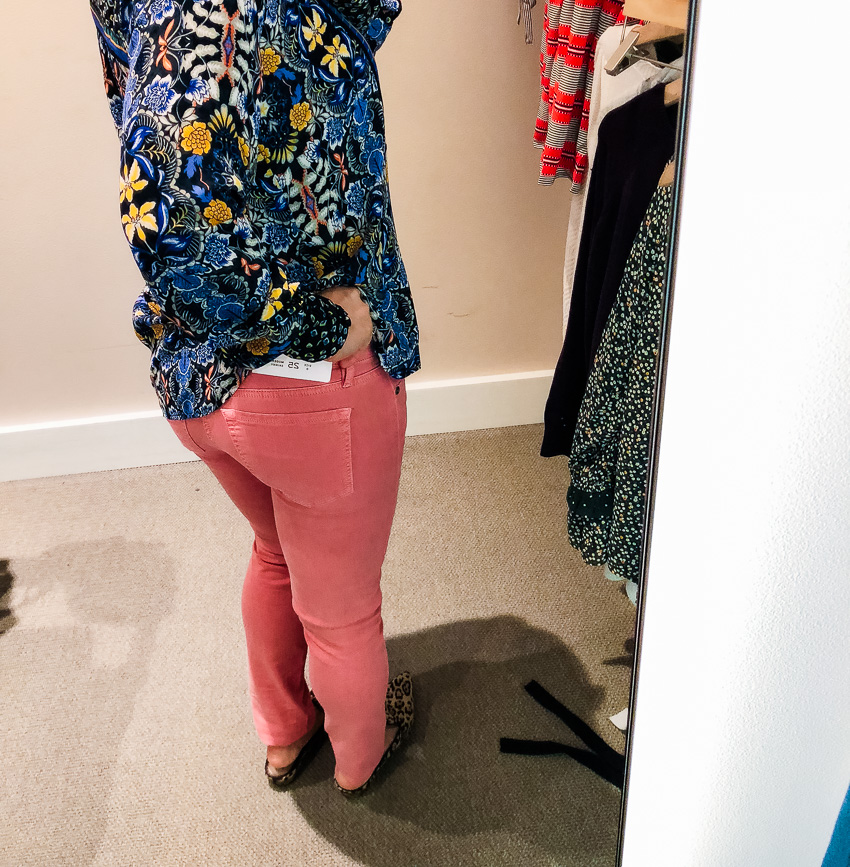 cute & little | dallas petite fashion blog | loft dressing room review | loft autumn dream henley blouse, loft modern skinny jeans rosy cheeks - LOFT Sale - 50% Off: Dressing Room Review by Dallas fashion blogger cute & little