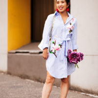 My Favorite Floral Shirt Dress + Wearing the Embroidery Trend