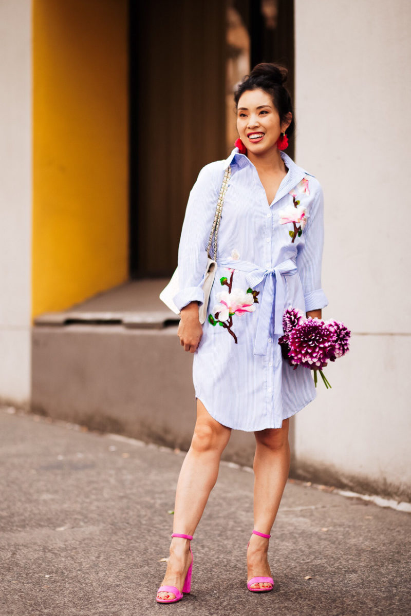 My Favorite Floral Shirt Dress + Wearing the Embroidery Trend