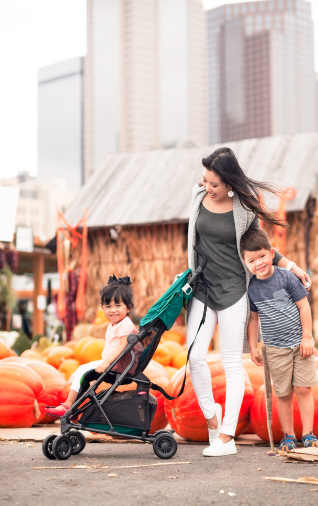  lightweight travel stroller review | oxo tot air stroller | ruibal's pumpkins | Family photo op | dallas mom lifestyle blog | The Best Pumpkin Patches in Dallas featured by top Dallas blogger Cute & Little