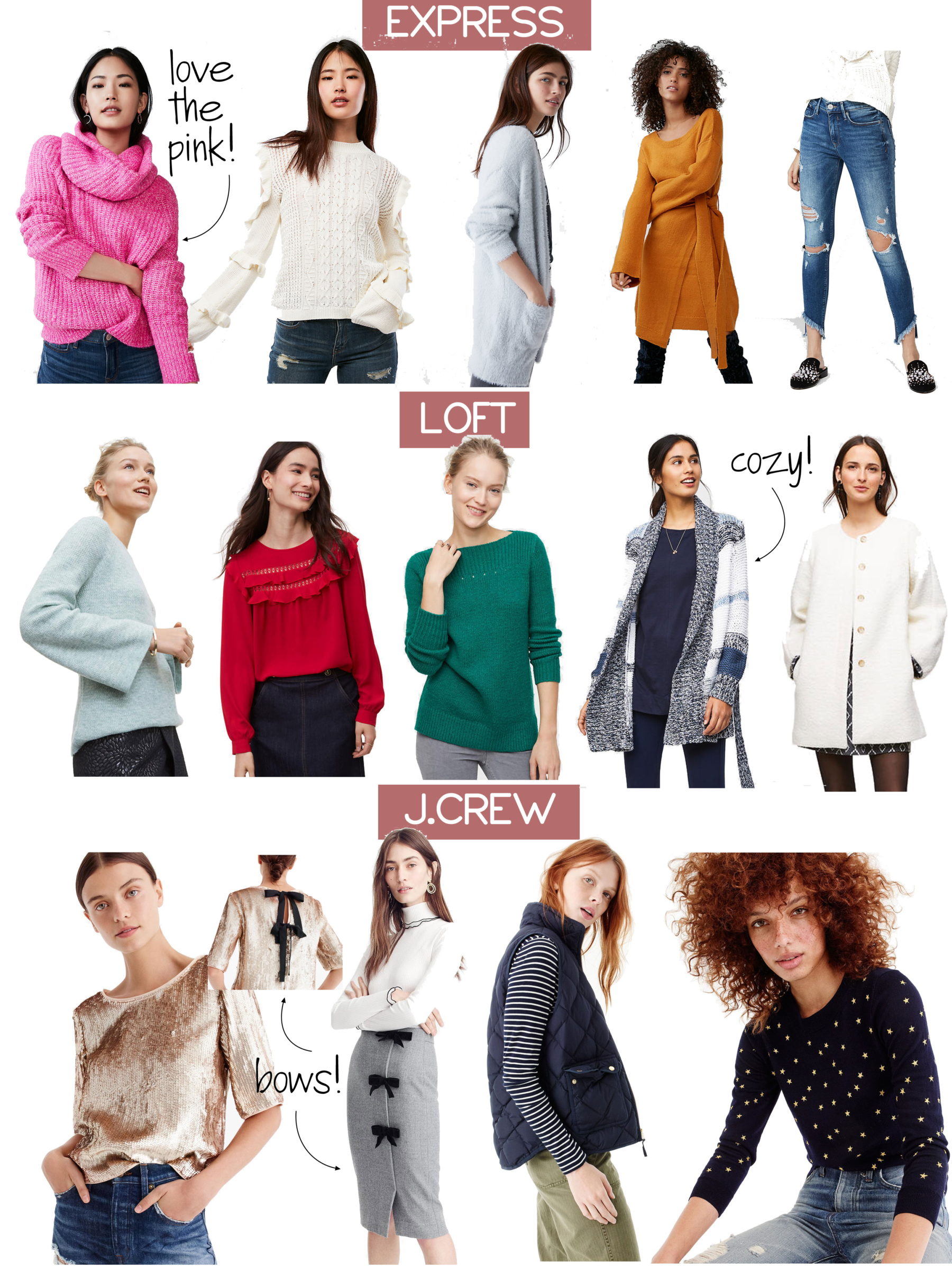 cute & litttle dallas fashion blog | holiday sale collage - Best of Weekend Sales: LOFT, Express, UGG, Stuart Weitzman, J.Crew by Dallas petite fashion blogger cute & little