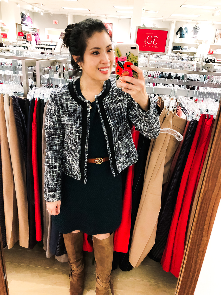 holiday gift idea for her | ann taylor tweed blazer | allen premium outlets review - Shop Allen Premium Outlets for Your Last Minute Gift Ideas by popular Dallas style blogger cute & little