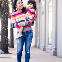 Holiday Sparkle and Stripes in Mommy and Me Outfits