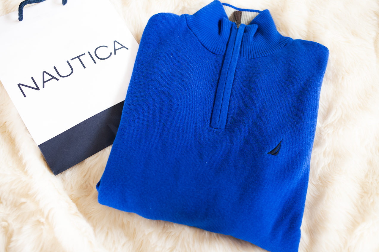 holiday father husband guy gift idea for him | nautica pullover | allen premium outlets review - Shop Allen Premium Outlets for Your Last Minute Gift Ideas by popular Dallas style blogger cute & little