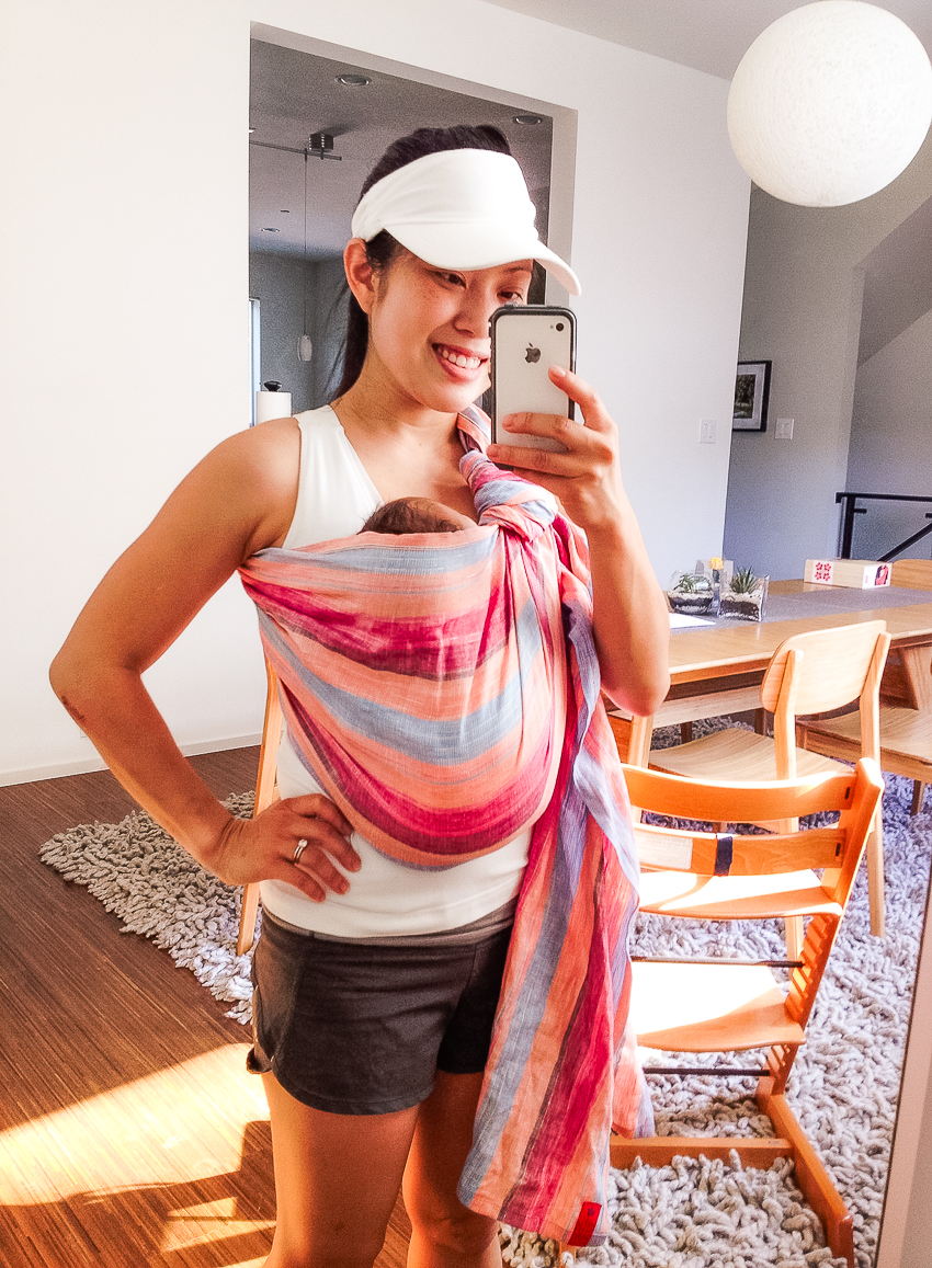 cute and little blog | 3-weeks postpartum | sakura bloom ring sling babywearing - Fixing Diastasis Recti with Tummy Tuck Surgery by popular Dallas style blogger cute & little