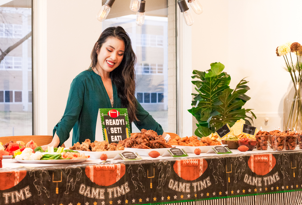 cute & little | dallas lifestyle blogger | superbowl food spread setup easy diy samsclub - Super Bowl Entertaining: Gearing Up For the Big Game by popular Dallas lifestyle blogger cute & little
