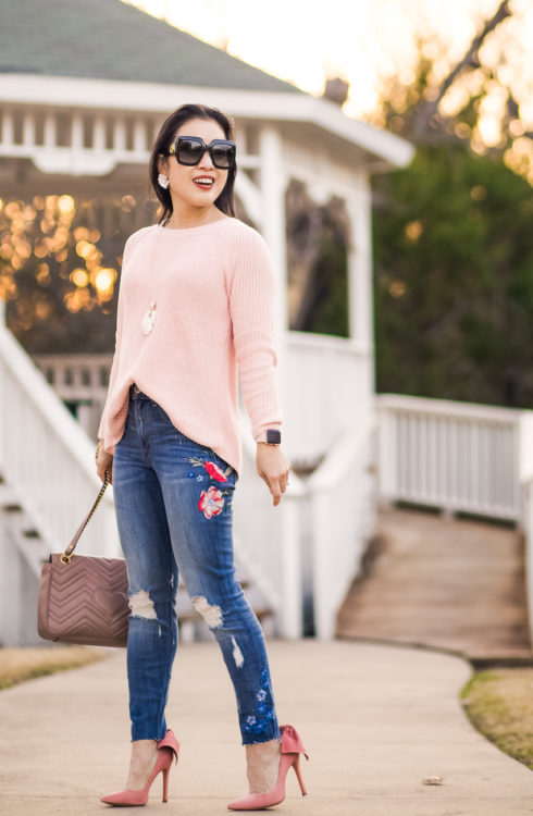 High Waisted Embroidered Jeans | Fashion & Style | cute & little
