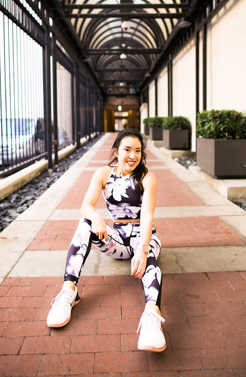 cute & little | dallas fashion lifestyle blog | self care date | chill by will floral workout set activewear - 5 Ways to Practice Self-Care by popular Dallas lifestyle blogger cute & little
