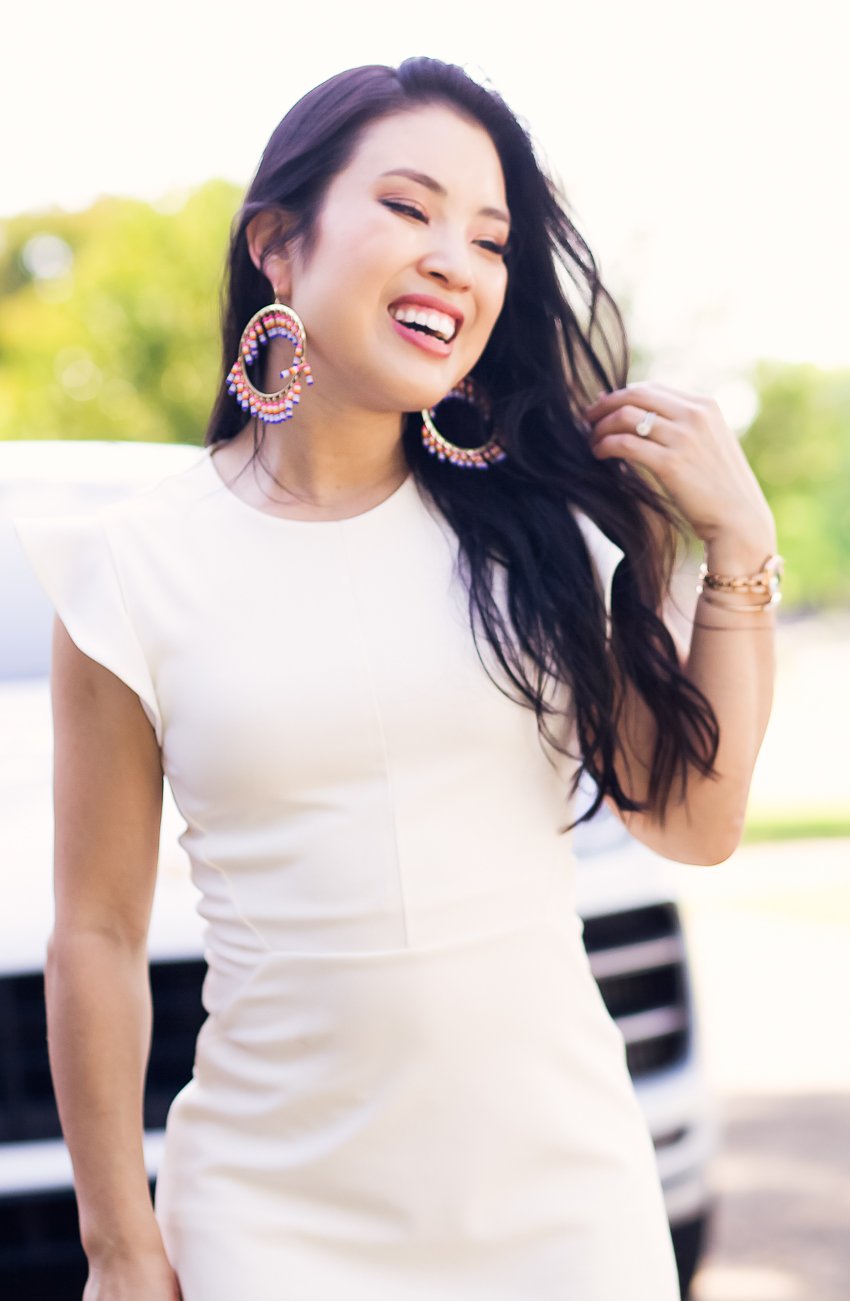 cute & little | how to wear statement earrings | baublebar mazarine hoop earrings - 5 Tried-and-True Tips On How To Pair Statement Earrings by popular Dallas fashion blogger, Cute & Little