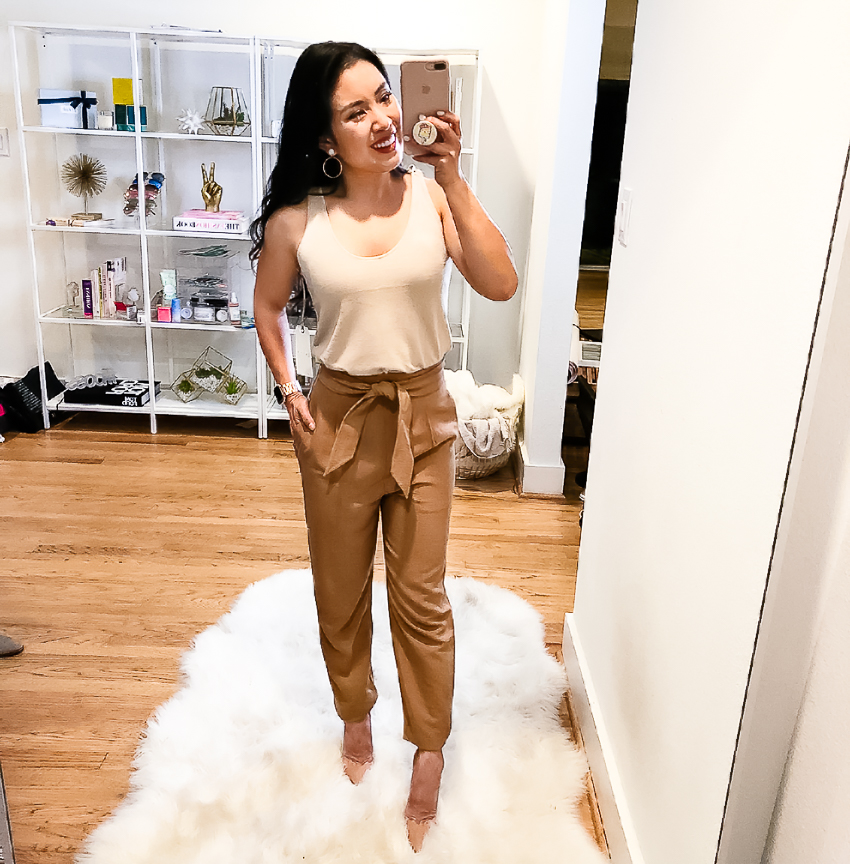 leith sweater tank, leith tie front pant, louboutin so kate pumps | summer fall outfit - Nordstrom Anniversary Sale 2018: Try-On Session featured by popular Dallas petite fashion blogger Cute & Little