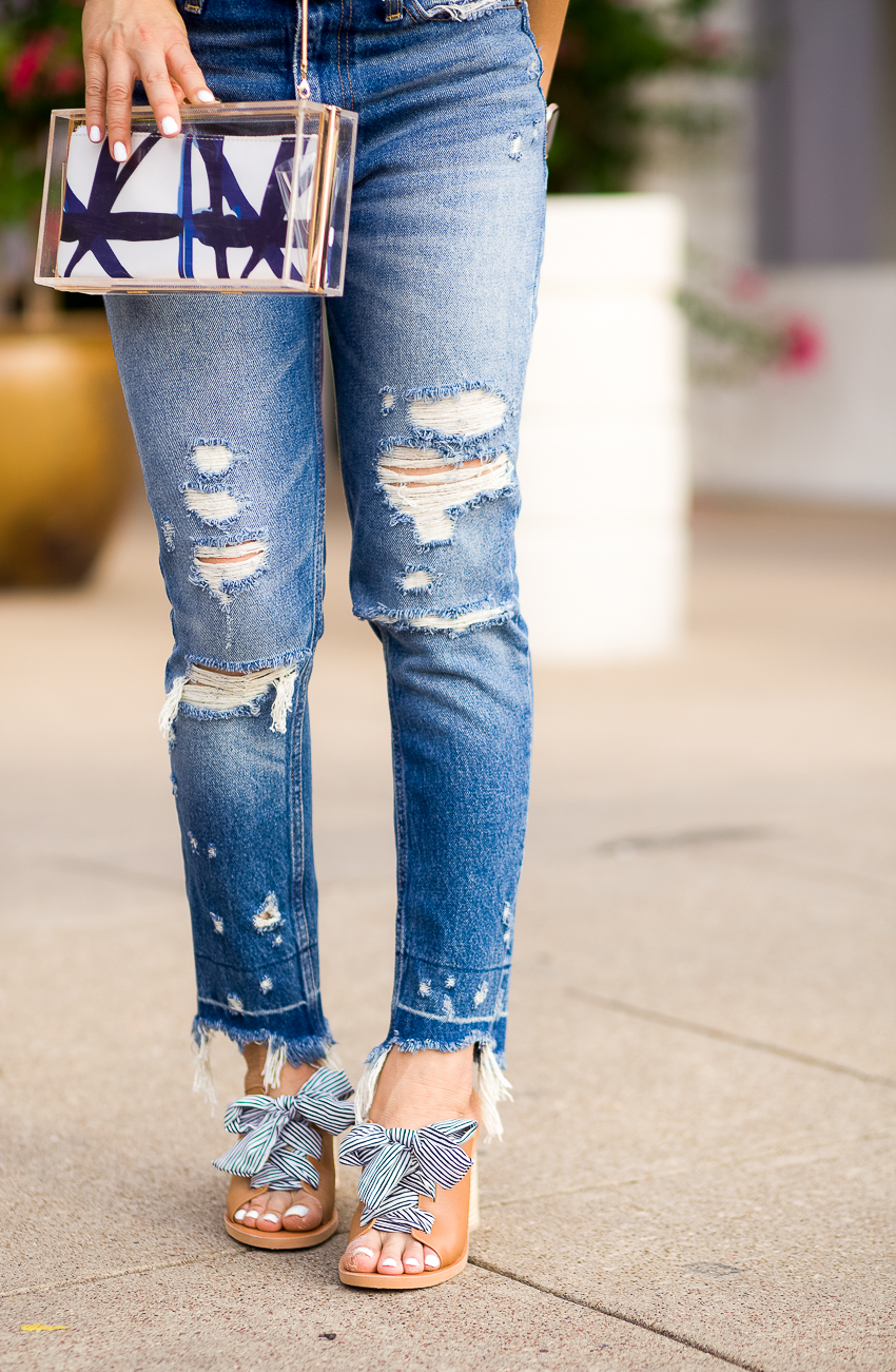 free people shoulder tie white bodysuit, abercrombie high rise mom jeans, dolce vita amber mules - How To Rock The Mom Jean Trend (And Look Cool!) feature by popular Dallas petite fashion blogger Cute & Little