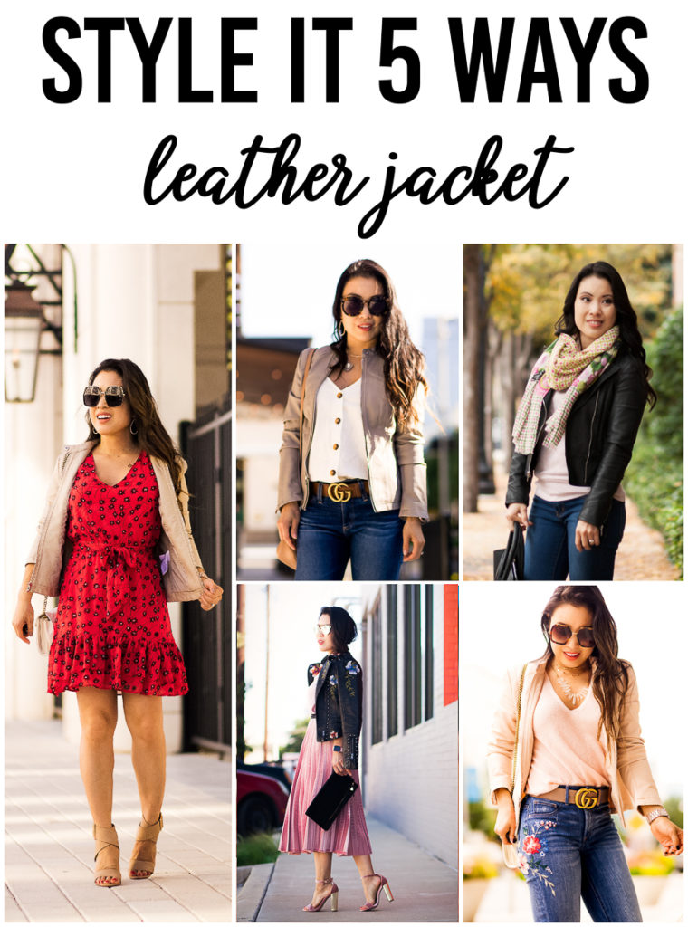 cute & little | petite fashion blog | how to style leather moto jacket outfit