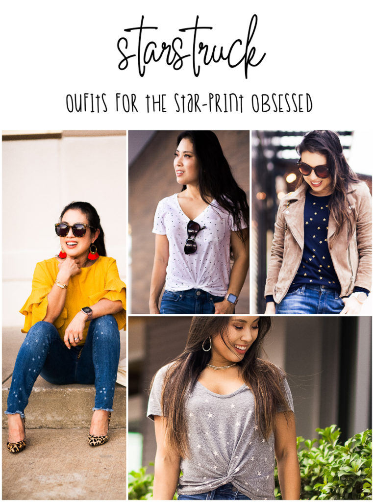 LOFT | Abercrombie | J. Crew Factory | Starstruck: Outfits For The Star Print Obsessed featured by popular Dallas petite fashion blogger Cute & Little