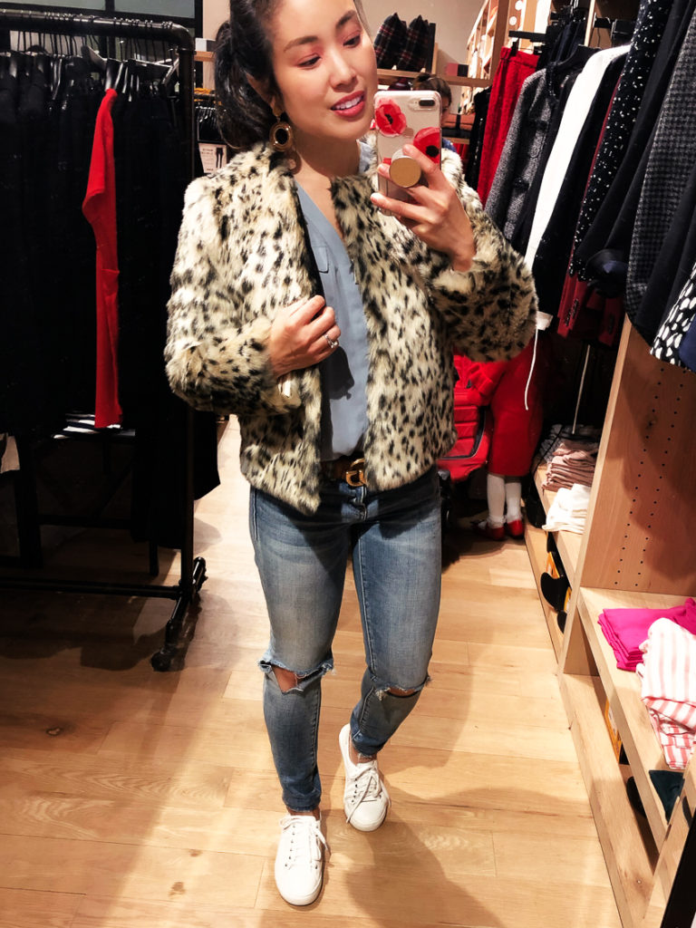 j.crew leopard faux fur coat | Abercrombie | ALO Yoga | Ann Taylor | Banana Republic | Baublebar | DSW | Express | Gap | Gymboree | H&M | J.Crew | J.Crew Factory | Kate Spade | LOFT | Madewell | Nordstrom | Old Navy | Outdoor Voices | Shopbop | Target | Victoria's Secret | Best of The Cyber Monday Shopping Deals featured by top Dallas life and style blog Cute & Little