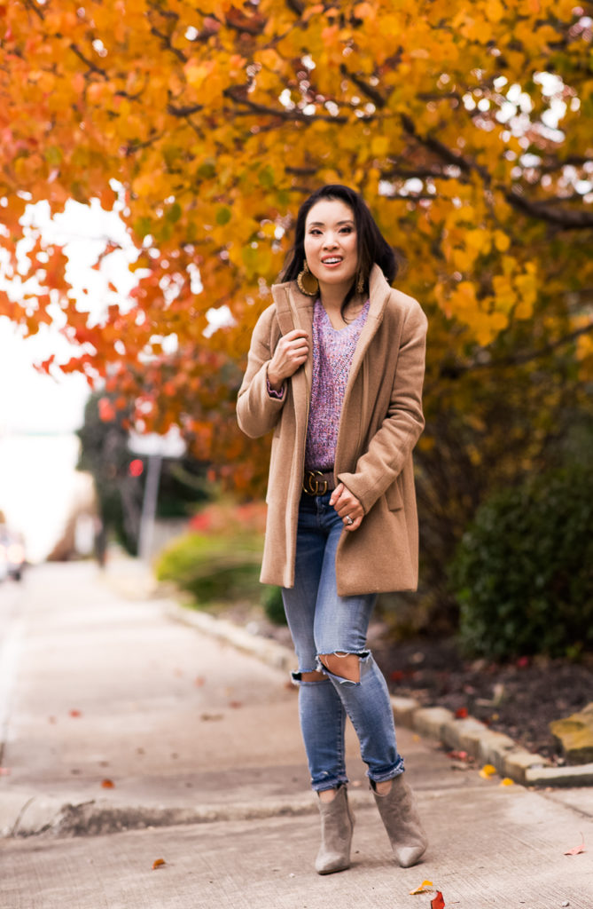  j.crew cocoon coat | j.crew factory city coat, express cable knit split back sweater | fall winter coat outfit | Gucci | The Essential (And My Personal Favorite!) Pink Winter Coat featured by top Dallas petite fashion blog Cute & Little