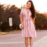 Candy Pink Striped Valentine’s Day Dress// Express 40% Off Recommendations