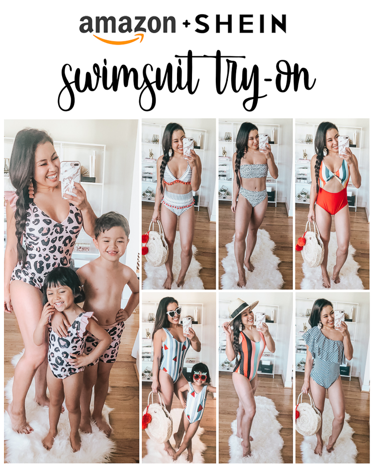 Shein Swimsuits featured by top US petite fashion blog Cute & Little