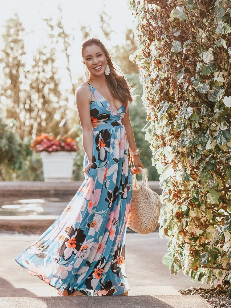 Blue Floral Maxi Dress For Your Next Summer Party